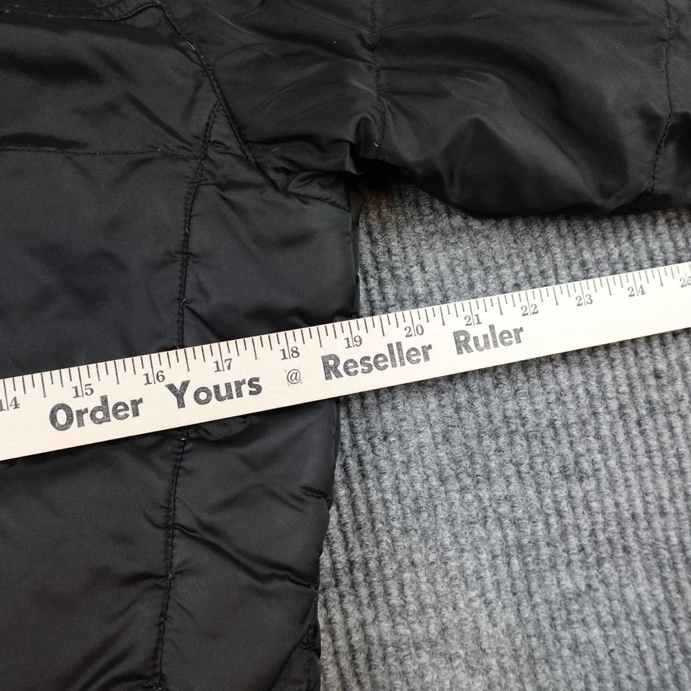 The North Face 550 Down Jacket Womens Small Black Hooded Quilted Puffer Full Zip - Picture 9 of 11